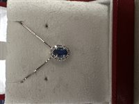 Pendente Gioielleria Dossena  Donna in Oro bianco Zaffiro PEOR-1-253